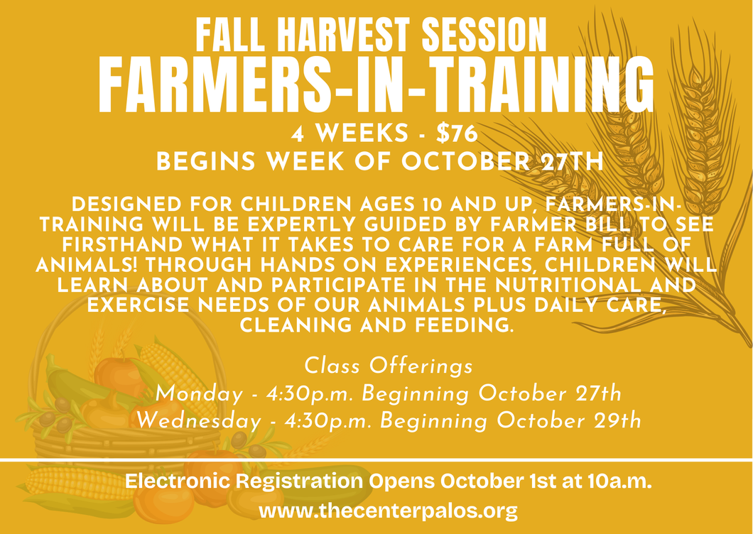 '25 Fall Harvest Farmers In Training, Ages 10+