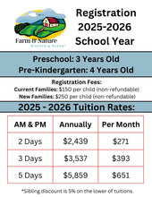 Load image into Gallery viewer, Farm &amp; Nature Discovery Preschool &amp; Pre-K Registration 2025-2026
