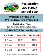 Load image into Gallery viewer, Farm &amp; Nature Discovery Preschool &amp; Pre-K Registration 2026-2027
