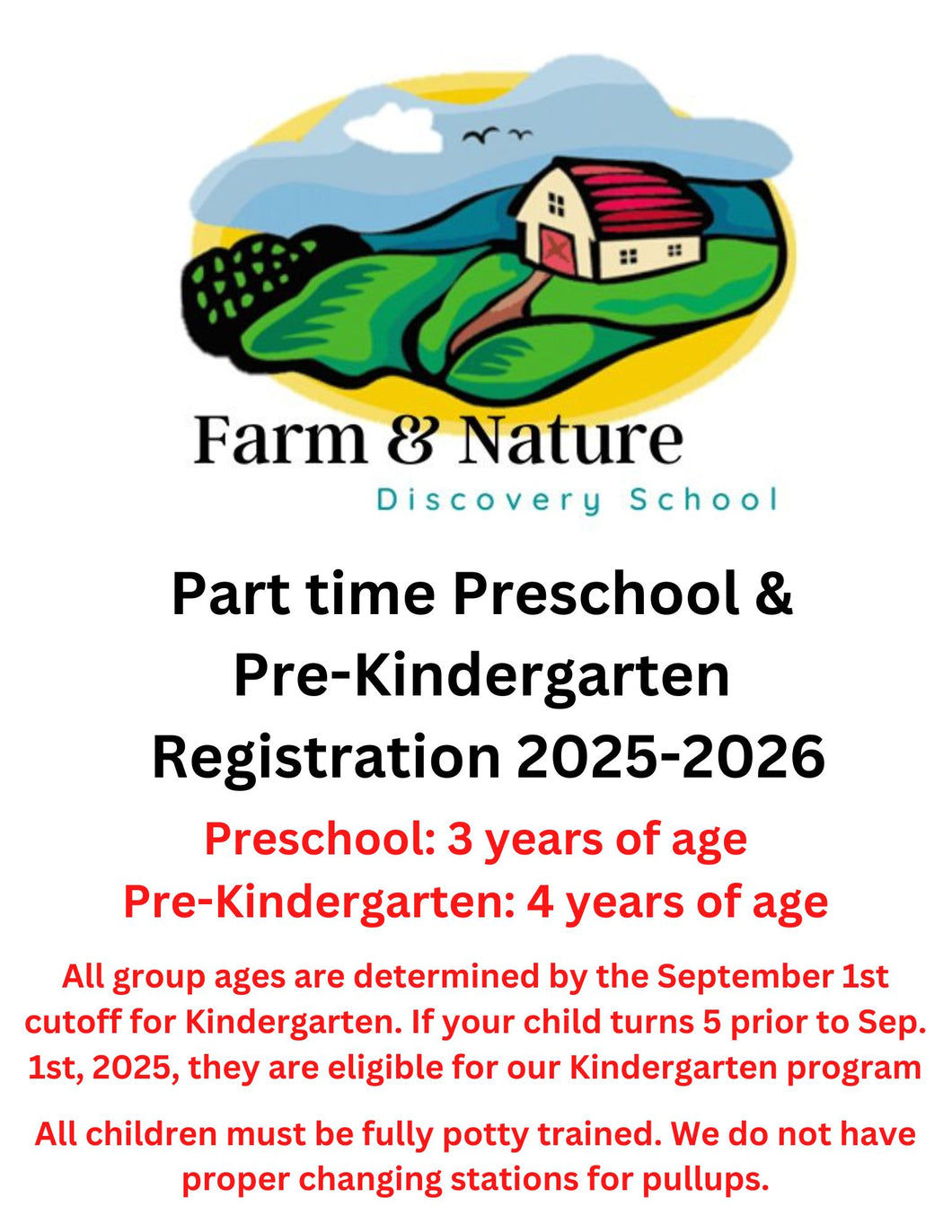 Farm & Nature Discovery Preschool & Pre-K Registration 2025-2026