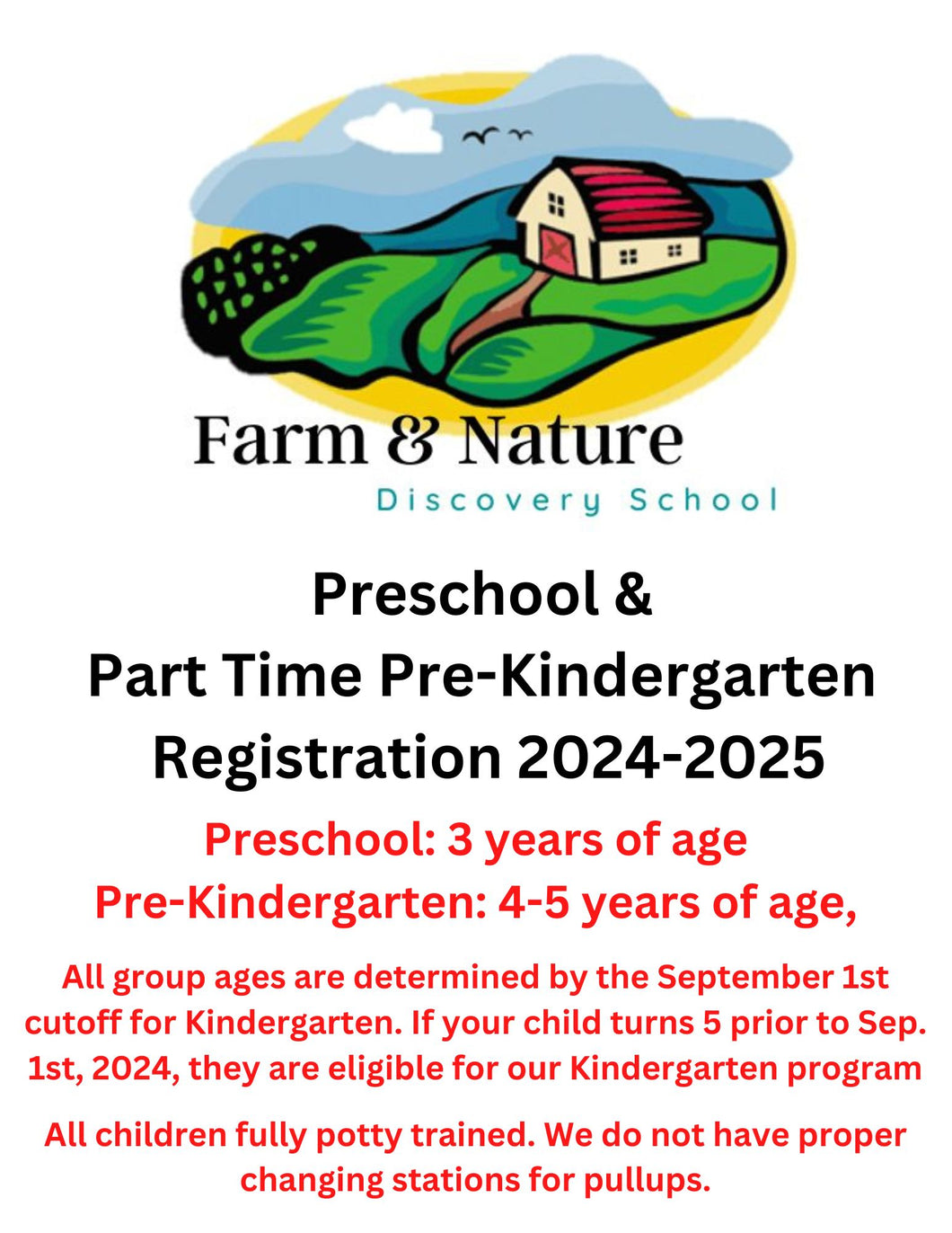 Farm & Nature Discovery Preschool & Pre-K Registration 2024-2025
